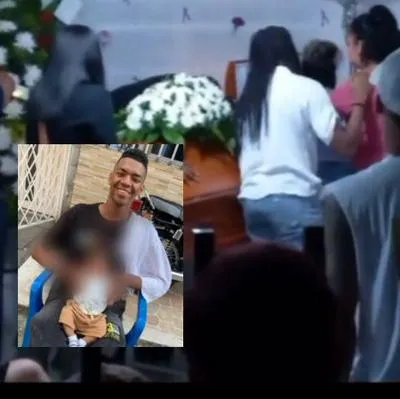 Jorelyn Carabalí en el funeral de su hermano Andrés, asesinado en Cali.