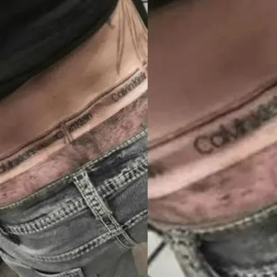 Hombre se tatuó calzoncillos de Calvin Klein, para siempre “llevar puesta” ropa de marca
