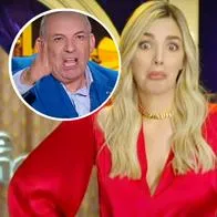 Fotos de Melina Ramírez y de César Escola, en nota de que doble de Yo me llamo enredó a la presentadora, causo ira del jurado y dejó spoiler.