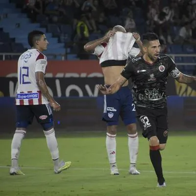 Jonathan Agudelo celebra gol del empate de Cúcuta contra Junior
