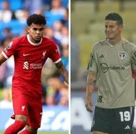 Luis Díaz y James Rodríguez, que juegan su segundo partido de la temporada este sábado.