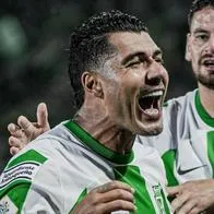 Jefferson Duque celebrando segundo gol contra el América de Cali en Copa BetPlay.