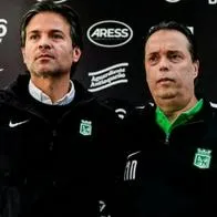 Benjamín Romero, vicepresidente de Atlético Nacional junto a Mauricio Navarro,  presidente.