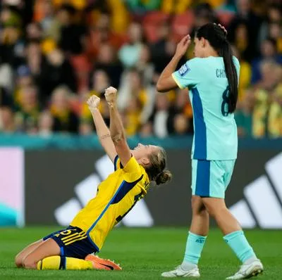 Suecia celebra bronce en Mundial Femenino 2023, contra Australia.