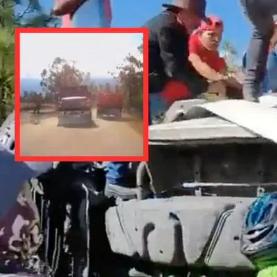 Video del accidente de bus escolar en Villa de Leyva contra una volqueta