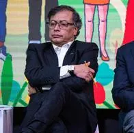 Colombian president Gustavo Petro attends a ceremony to begin a six-month cease-fire as part of a process to begin a permanent peace between the ELN and the government in Bogota, Colombia on August 3, 2023. (Photo by Sebastian Barros/NurPhoto via Getty Images)