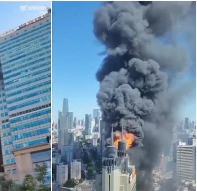 Impactantes imágenes del incendio en el edificio de oficinas Xintiandi, China. Evacuación habría evitado víctimas fatales 