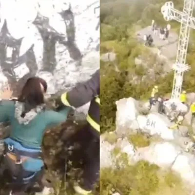 Cerro de la Cruz: joven fue rescatada por Bomberos tras intentar salvar a perro que había caído