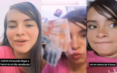 Karol Aldana, joven que vende en los buses y dice cuánto gana.