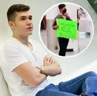 Fotos de hombre y de video en México, en nota de que video viral: joven fue por novia a aeropuerto y la pilló con otro; ella dio cara
