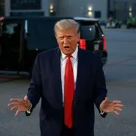 Donald Trump, tras ser procesado en una cárcel de Georgia este jueves 24 de agosto.