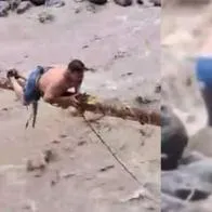 Así rescataron a perrito de morir en el Río Combeima