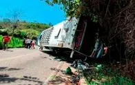 Bus que se estrelló en Santander.