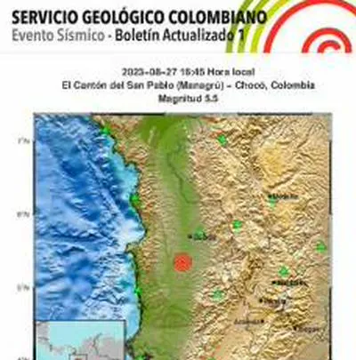 ¿Lo sintió? Nuevo temblor con epicentro en Chocó sacudió a Bogotá, Medellín y Cali