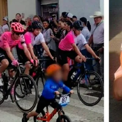 Un niño de 4 años se robó todas las miradas al seguirle el paso a Rigoberto Urán en bicicleta, tras llegar a Urrao, Antioquia. Vea el video.