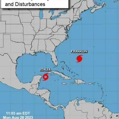Tormenta tropical Idalia estaría próximo en convertirse en huracán.
