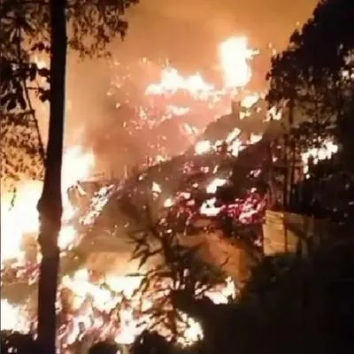 Casa incendiada la noche del lunes 29 de agosto en Armenia.