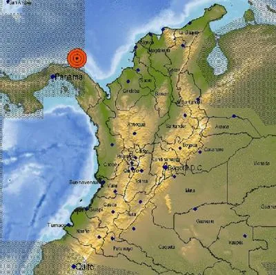 Epicentro del temblor en costa de Panamá después de uno en Chocó la noche de este lunes 29 de agosto de 2023.