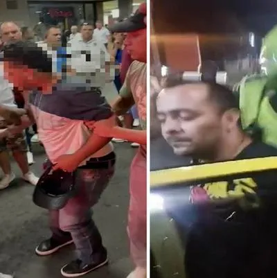Medellín: pelea entre taxista y conductor terminó con uno con cruceta en cabeza