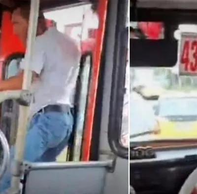 Ibagué hoy: taxista se pasó pare y le pegó a conductor de bus que hizo reclamo