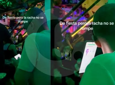 ¿Todo sea por la racha? Hombre atendió lecciones de Duolingo en medio de una fiesta 