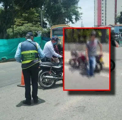 Pillan a hombre en Bucaramanga, iba en moto borracho, indocumentado y con deuda de más de 150 millones en comparendos, entre otras infracciones