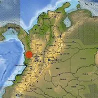 Ubicación del temblor de la noche de este 31 de agosto en Colombia.