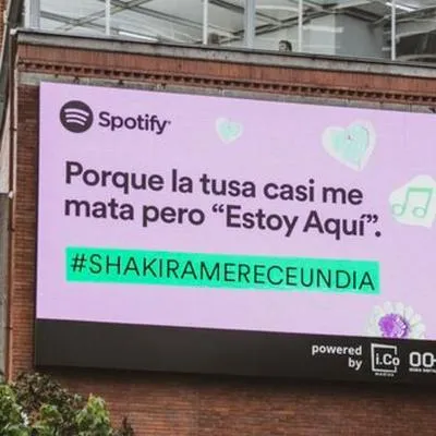 Spotify colocó avisos en varias ciudades para pedir que Shakira tenga un festivo en conmemoración a su carrera.