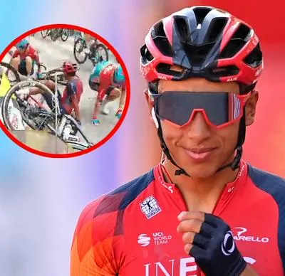 Egan Bernal se cayó en la etapa 9 de la Vuelta a España y casi abandona la competencia.