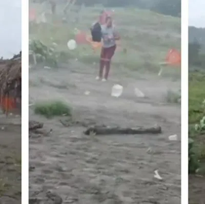 Pánico por tornado que sorprendió a bañistas de playa del Atlántico; sillas volaban.