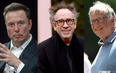 Bill Gates, Elon Mosk, Tim Burton 