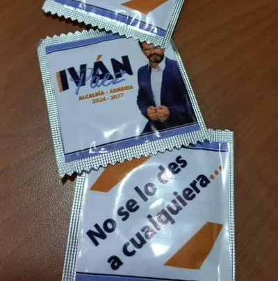 “No se lo des a cualquiera”, campaña política con entrega de condones en Armenia.
