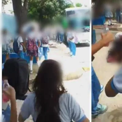 Pelearon dos alumnas y un padre terminó amenazando con arma de fuego a otro estudiante, en Barranquilla.
