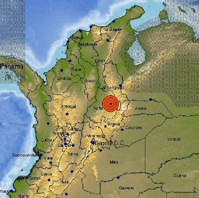 Epicentro del temblor de este jueves 7 de septiembre de 2023.