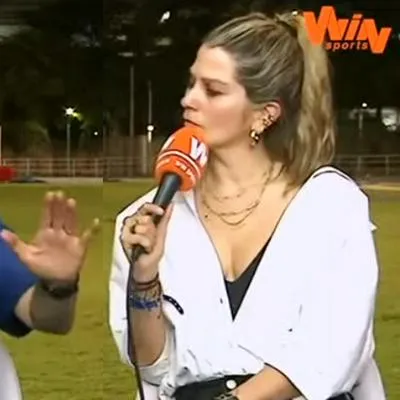 Andrea Guerrero, que le reclamó a Carlos Antonio Vélez en Win tras Colombia-Venezuela
