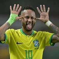 BELEM, BRAZIL - SEPTEMBER 08: Neymar Jr. of Brazil celebrates after scoring the fifth goal of his team during a FIFA World Cup 2026 Qualifier match between Brazil and Bolivia at Mangueirao on September 08, 2023 in Belem, Brazil. (Photo by Pedro Vilela/Getty Images)