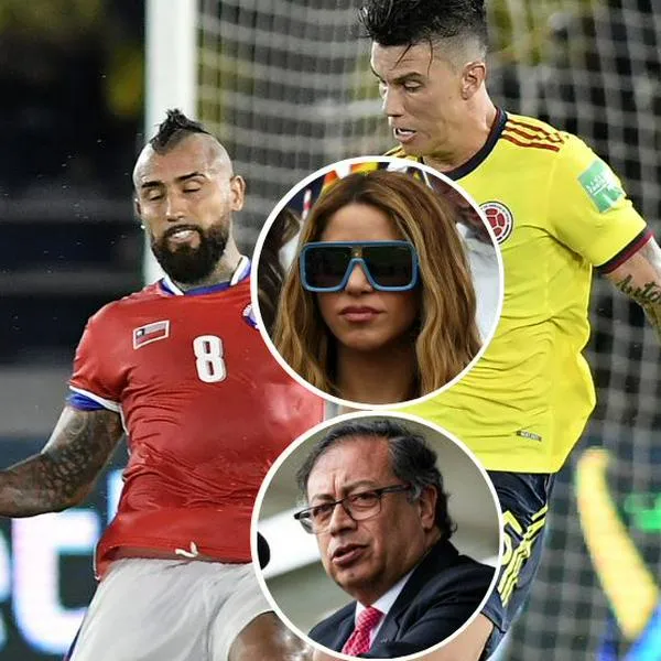 Fotos de jugadores de selecciones colombiana y chilena, de Shakira y de Gustavo Petro, en nota de Chile vs. Colombia deja a Shakira como a Gustavo Petro por hora en Eliminatoria