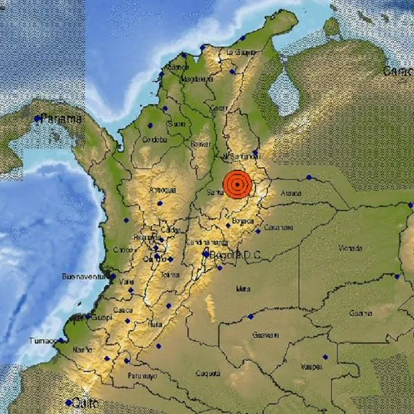 Epicentro del temblor de este jueves 14 de septiembre en Colombia.