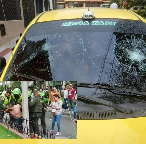 Ibagué: sujeto golpeó a taxista por el precio de una carrera y le daño el carro