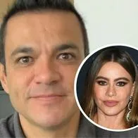 Fotos de Juan Diego Alvira y Sofía Vergara, en nota de que el periodista rechazó a la actriz por elegir a otra como amor platónico.