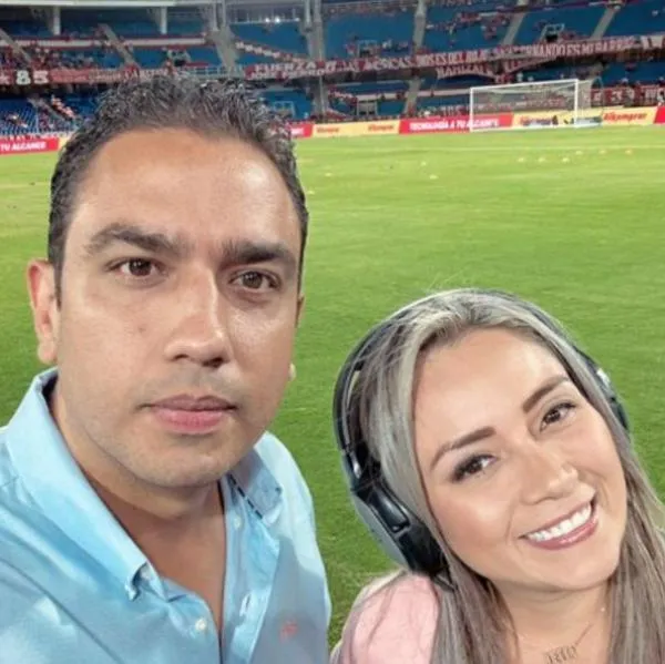 Periodistas de Win Sports que estuvieron en transmisión de América vs. Nacional son esposos.