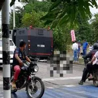 Ciclista fue arrollado por tanqueta del Esmad.