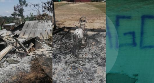 En Antioquia, el 'Clan del Golfo' quemó viviendas, motos y cultivos en una vereda