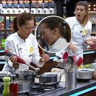 Fotos de Carolina Acevedo, en nota de que de Masterchef en el día que ella se voló dedo revelan detrás de cámaras.