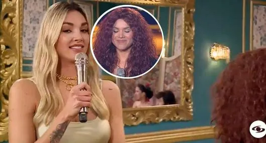 Foto de Melina Ramírez y doble de Shakira, en nota de que en Yo me llamo (Caracol), la presentadora a la concursante la llevó a confesar su romance.