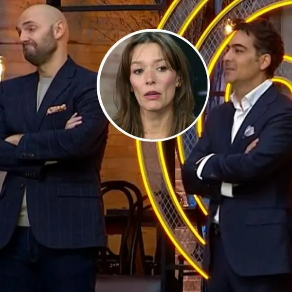 Fotos de Nicolás de Zubiría y Chris Carpentier y de Carolina Acevedo, en nota de que la actriz en Masterchef (RCN) quedó en la mira del chileno por cambio.