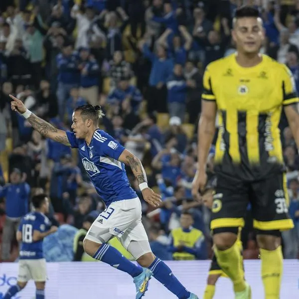 Leonardo Castro celebra gol contra Alianza Petrolera por Copa BetPlay este 28 de septiembre.