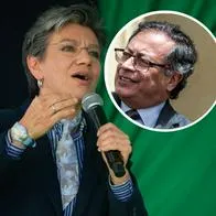 Fotos de Claudia López y de Gustavo Petro, en nota de que la alcaldesa le pulló al presidente por viaje a China por Metro de Bogotá 