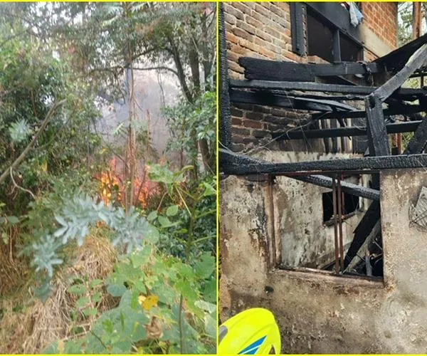 Incendio forestal terminó destruyendo una vivienda en el sector Juan XXIII de Pasto
