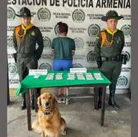 El perro Thor logró detectar estupefacientes que llevaba una mujer